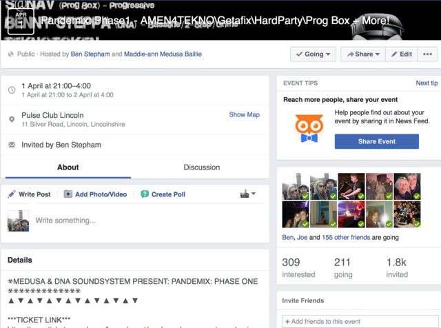 Pandemix Phase One event page