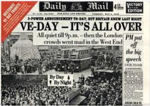 V-E Day, war ends in Europe
