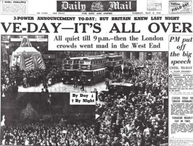 V-E Day, war ends in Europe