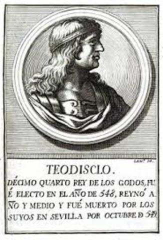 Teudis, sucedido por Teudiselo.
