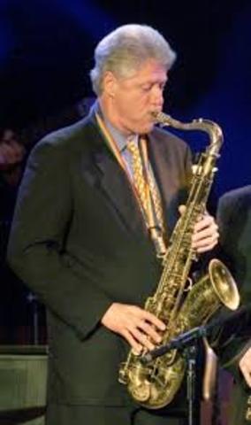 the man played the saxphone.