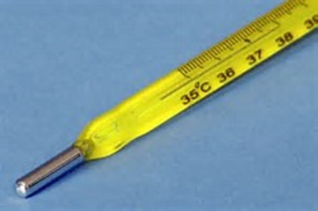 Termómetro de mercurio y escala Fahrenheit (F)