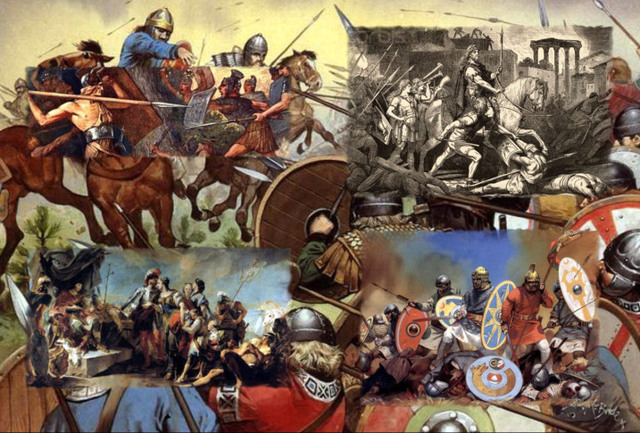 Los lombardos y los ávaros destruyen a los gépidos.