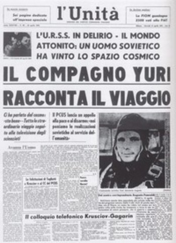 Gagarin eroe nazionale dell'U.R.S.S.