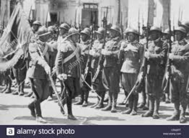 1935 Italian Army invades Ethiopia in Africa