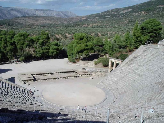 The theatre at Epidavros is built