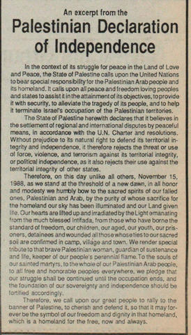 Palestine's Declaration of Independence