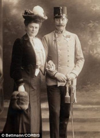 The assassination of Archduke Franz Ferdinand and his wife, Sophie