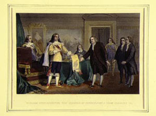 The King signed the Charter of Pennsylvania.