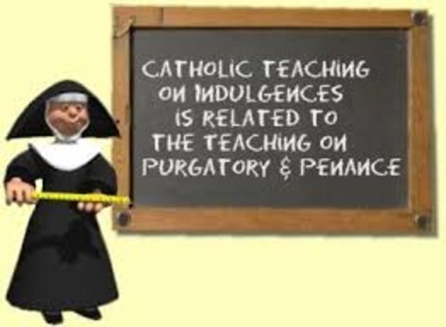 The church sells indulgences