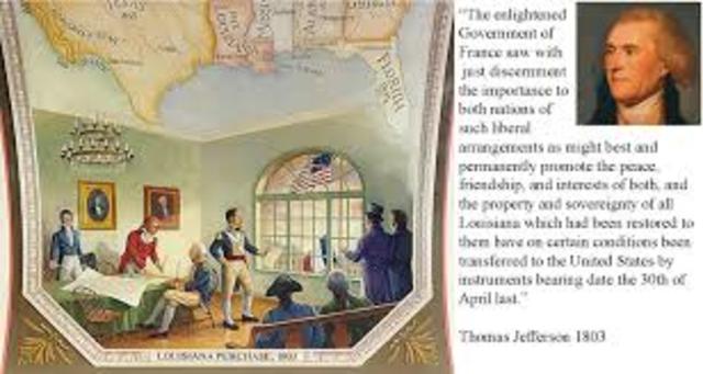 Thomas jefferson purchased the Louisiana territory from france