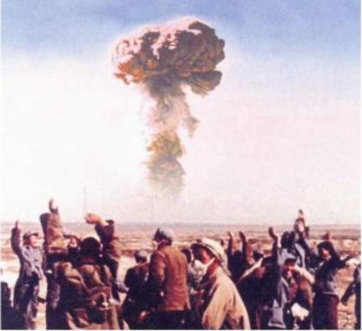 China explodes their first atomic bomb