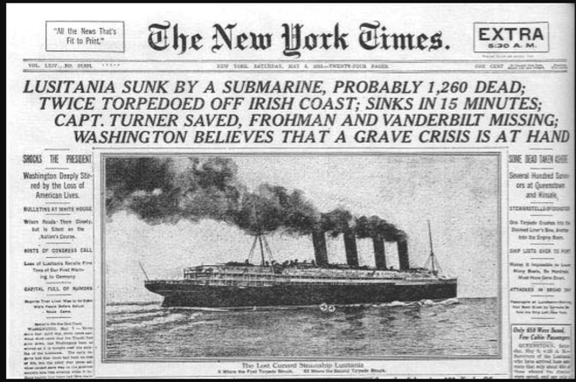 Lusitania sank