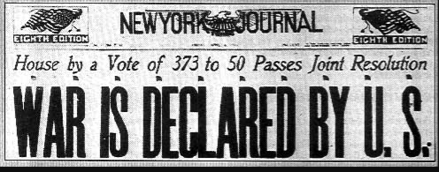 US declares war on Germany