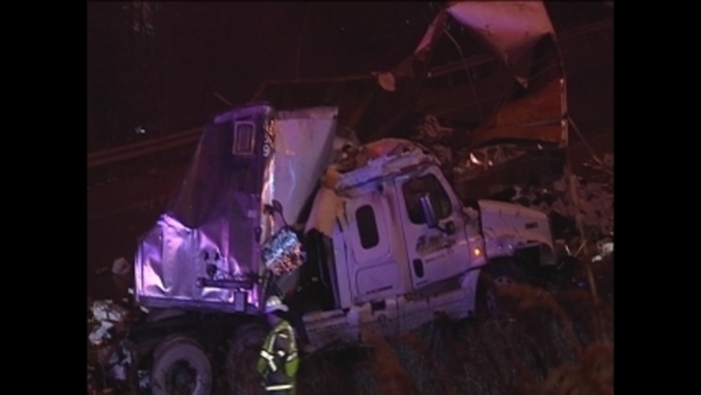 Tractor-trailer Crashes on Interstate 90