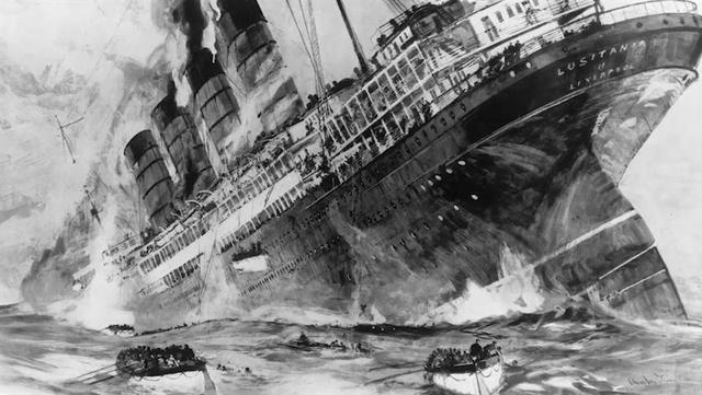 Sinking of the Lusitania.