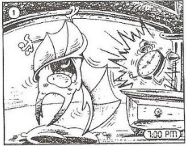 Yesterday, Chirio got up at 7 in the evening.