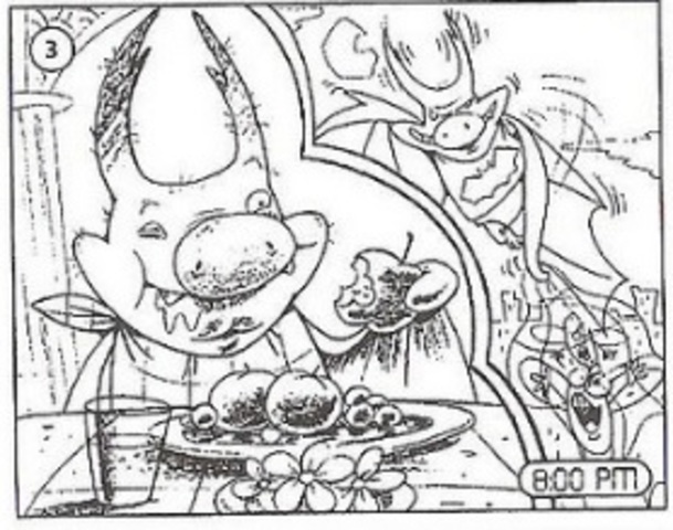 He had breakfast at 8.00 p.m.