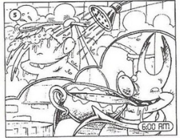 He had a shower at 6 o'clock in the morning.