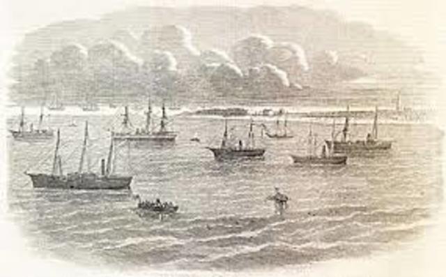 President Abraham Lincoln ordered a blockade of all Southern seaports.