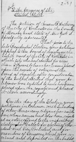 Susan B. Antony's Petition