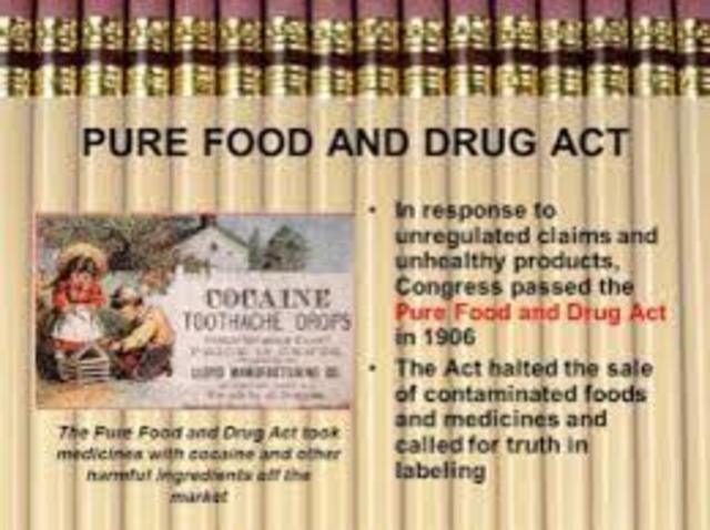 Passage of pure food and drug act