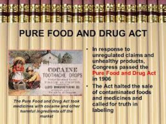 Passage of Pure Food and Drug Act