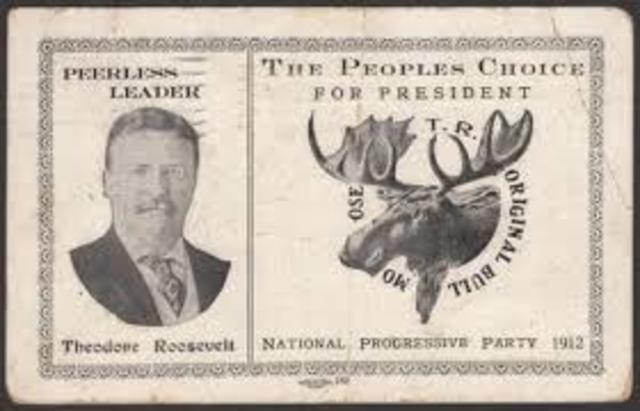 Runs for presidency, unsuccessfully for Bull-Moose Party