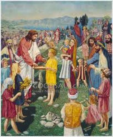 He departed to a desert and many people were chasing after him and fed five thousand.