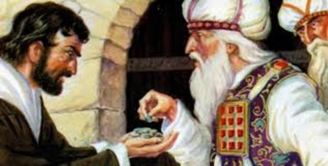 Judas offers to surrender to Jesus.