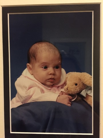 Mi hermana, Abby, nació.