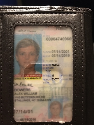 Obtuve mi permiso de conductir en Augusto de 2016