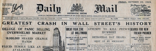 Stock Market Crashed 1929