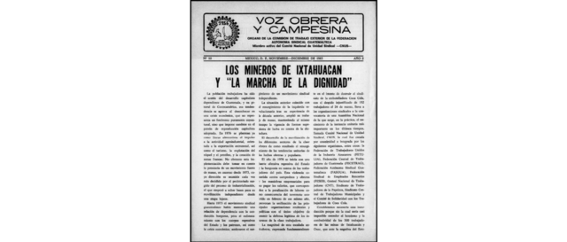 Marchan mineros de Ixtahuacán