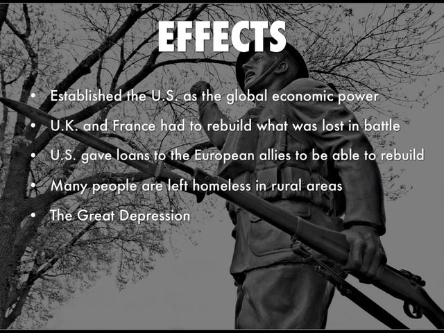 End of World War 1 and effects