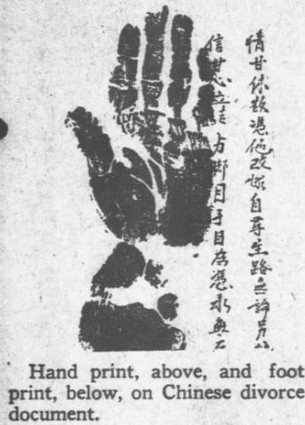 Chinese Used Hand Prints As Evidence