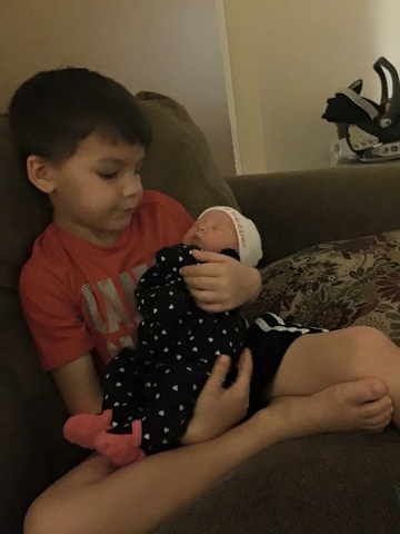 Baby sister Emma was born