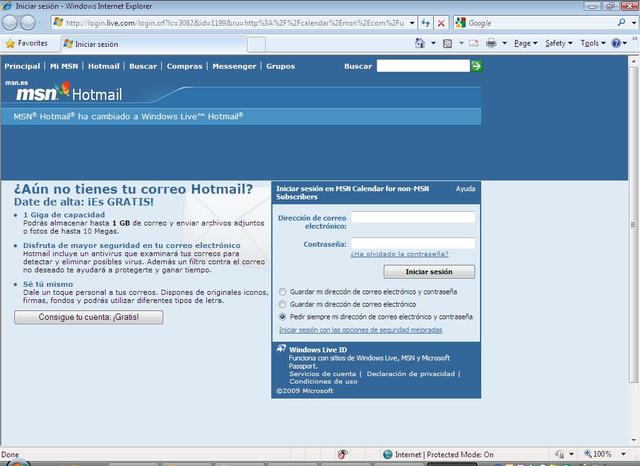 Primera cuenta de correo electrónico