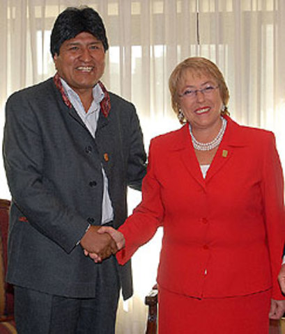 Evo Morales y Michelle Bachelet: Agenda de 13 puntos