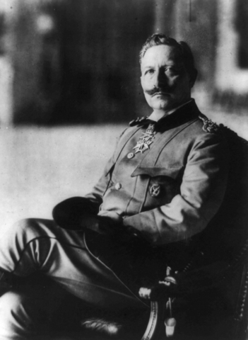 Kaiser Wilhelm abdicates and goes into exile