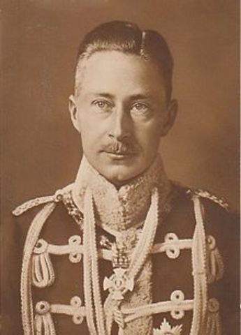Kaiser Wilhelm abdicates and goes into exile