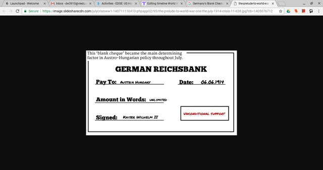 Germany's Blank Check to Austria-Hungary