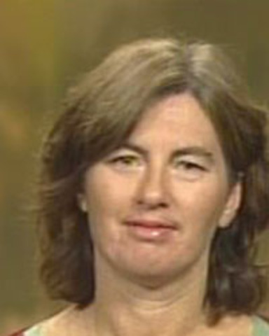 Henry points out the facial hair of a female anti-nuclear campaigner.