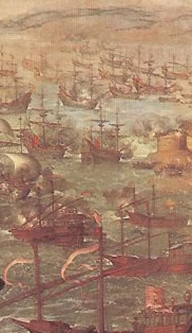 Asaltos ingleses en el puerto de Cádiz.