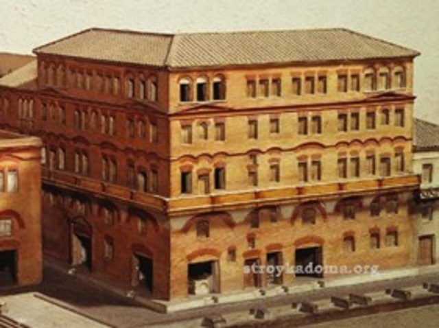 A house of several floors. Ancient Rome