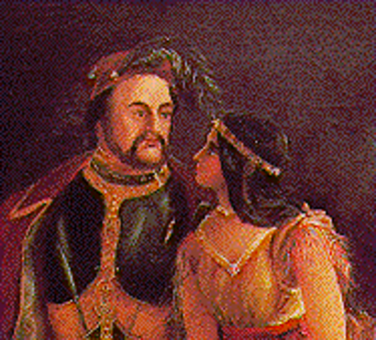 marriage of jonh Rolfe and Pochontas