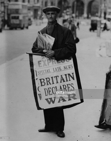 Germany moves in on Belguim and Great Britian declares war on Germany