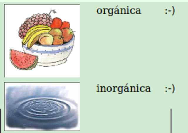 Sustancias orgánicas e inorgánicas.