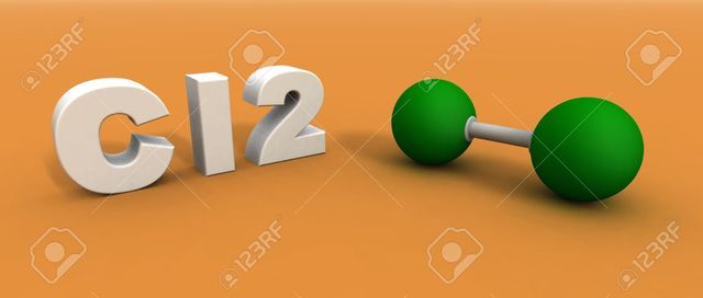 explicación para la estructura de la molécula del cloro