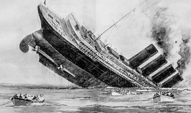 The sinking of the Lusitiaina